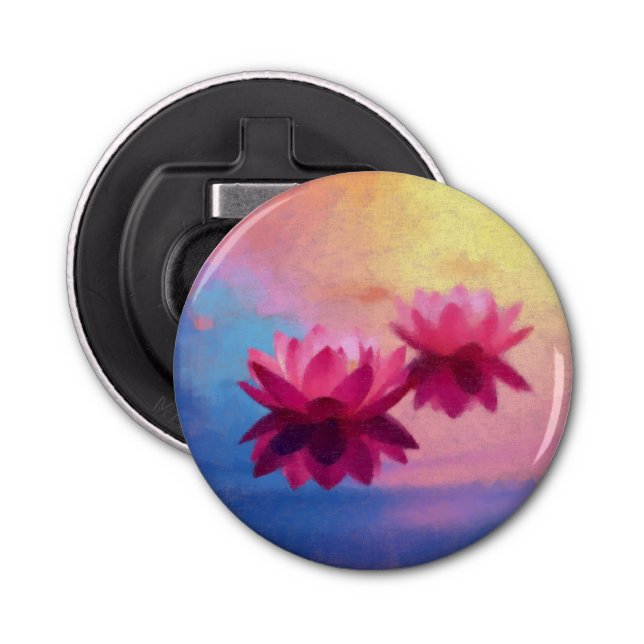 Colourful Abstract Lotus Flowers Bottle Opener (Front)