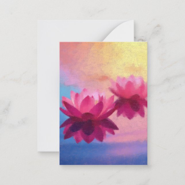 Colourful Abstract Lotus Flowers Card (Front)