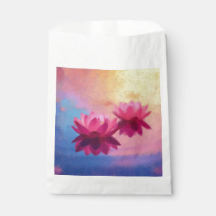 Colourful Abstract Lotus Flowers Favour Bags