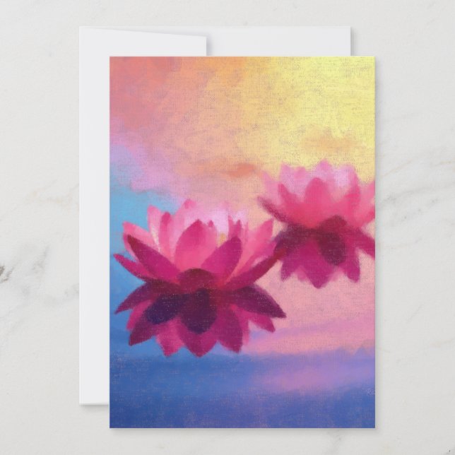 Colourful Abstract Lotus Flowers Invitation (Front)