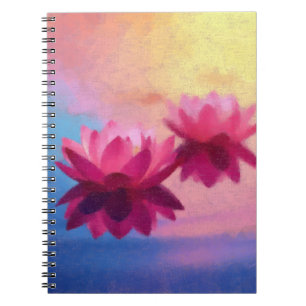 Colourful Abstract Lotus Flowers Notebook