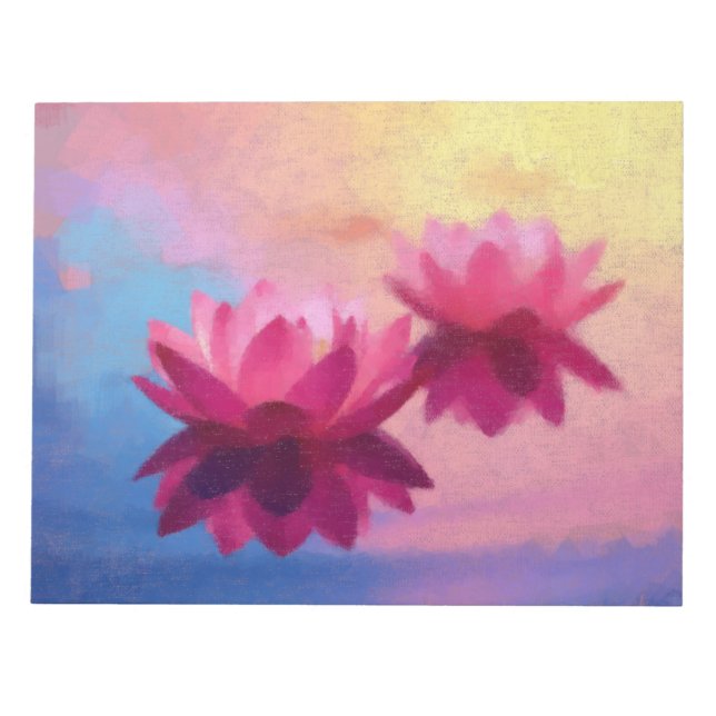 Colourful Abstract Lotus Flowers Notepad (Front)