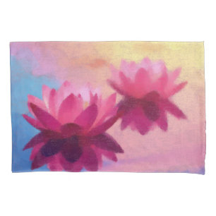 Colourful Abstract Lotus Flowers Pillowcase