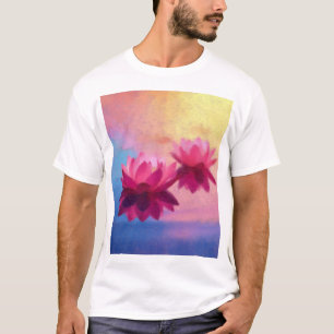 Colourful Abstract Lotus Flowers T-Shirt