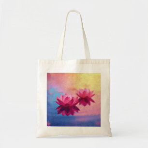 Colourful Abstract Lotus Flowers Tote Bag