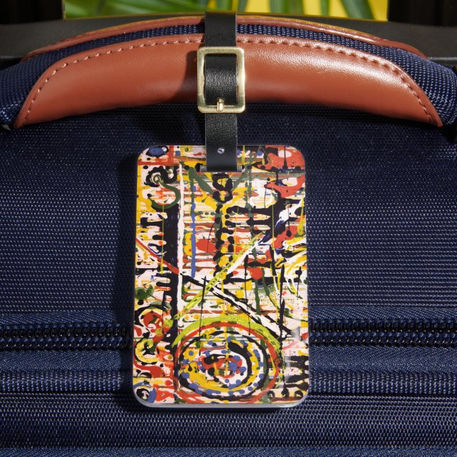Colourful Abstract Luggage Tag (Front Insitu 2)