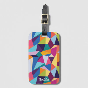 Colourful Abstract Luggage Tag w/ Name