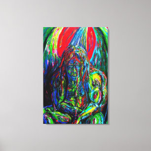 Colourful Abstract Man Oil on Canvas
