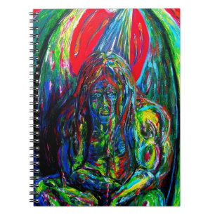 Colourful Abstract Man Oil on Canvas Notebook