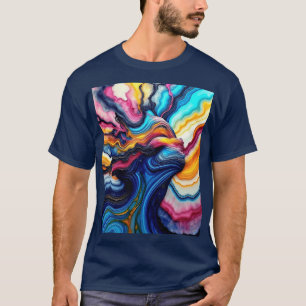 Colourful Abstract Marble Design T-Shirt