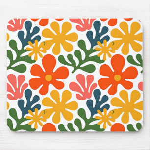 Colourful Abstract Matisse Floral Retro Art Mouse Mat