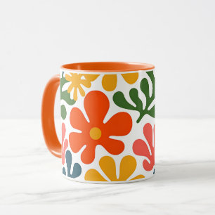 Colourful Abstract Matisse Floral Retro Art Mug