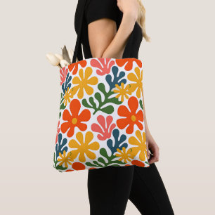 Colourful Abstract Matisse Floral Retro Art Tote Bag