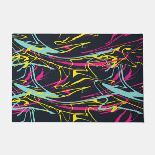 Colourful Abstract Memphis Lines Pattern Doormat
