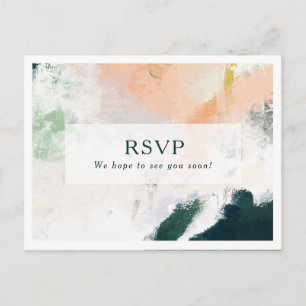 Colourful Abstract Menu Choice RSVP Card