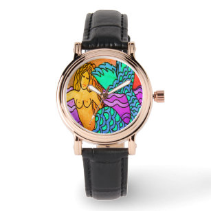 Colourful Abstract Mermaid Wearable Art Watch