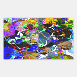 Colourful Abstract Mixed Media Rectangular Sticker