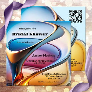 Colourful Abstract Modern Art Bridal Shower Invitation