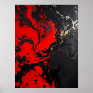 Colourful Abstract Modern .Crimson Abyss Abstract Poster