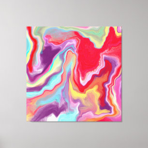 Colourful Abstract Modern Digital Art Marble Canvas Print