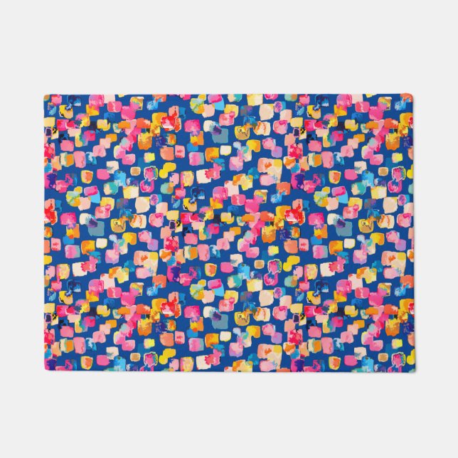 Colourful abstract modern doormat (Front)