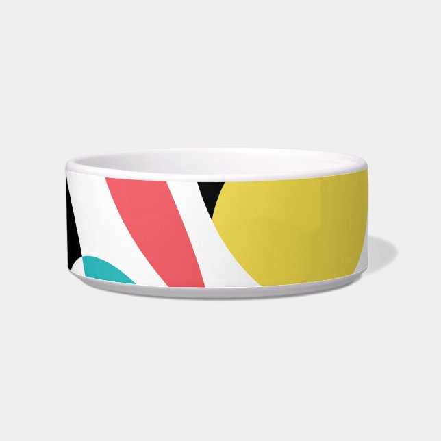 Colourful, abstract, modern, fun geometric pattern bowl (Left)
