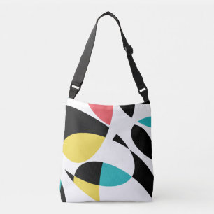 Colourful, abstract, modern, fun geometric pattern crossbody bag