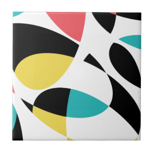 Colourful, abstract, modern, fun geometric pattern tile