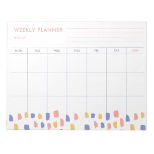 Colourful Abstract   Modern Weekly Planner Notepad