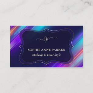 Colourful Abstract Monogram Professional Makeup  Business Card