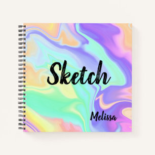 Colourful Abstract Monogram Sketchbook Notebook