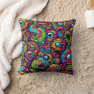 Colourful Abstract Monster Cushion