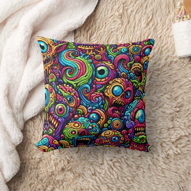 Colourful Abstract Monster Cushion (Blanket)