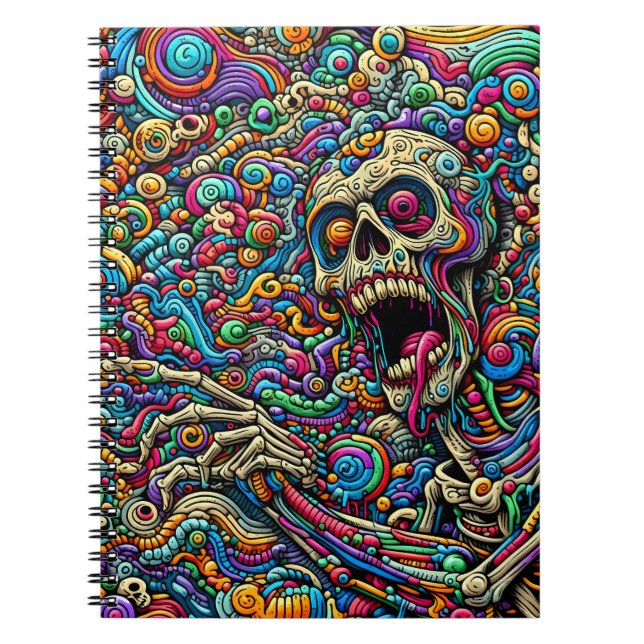Colourful Abstract Monster Notebook (Front)