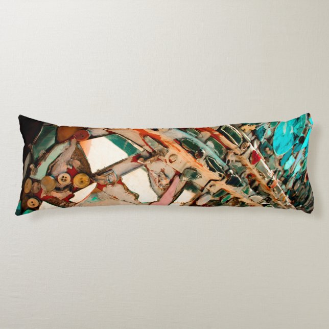 Colourful Abstract Mosaic Body Cushion (Front)