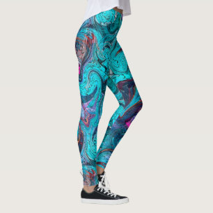 Colourful Abstract Mosaic Mermaid or Dragon Scales Leggings