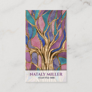Colourful Abstract Mosaic Tree Business Card