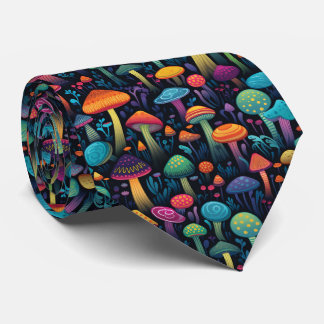 Colourful Abstract Mushrooms  Tie