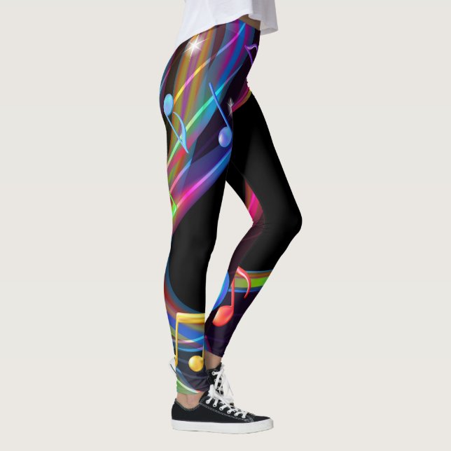 Colourful Abstract Music Notes Leggings (Right)