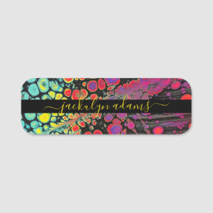 Colourful Abstract  Name Card Tag
