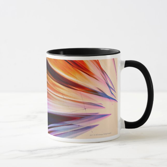 Colourful abstract objects against white mug (Right)