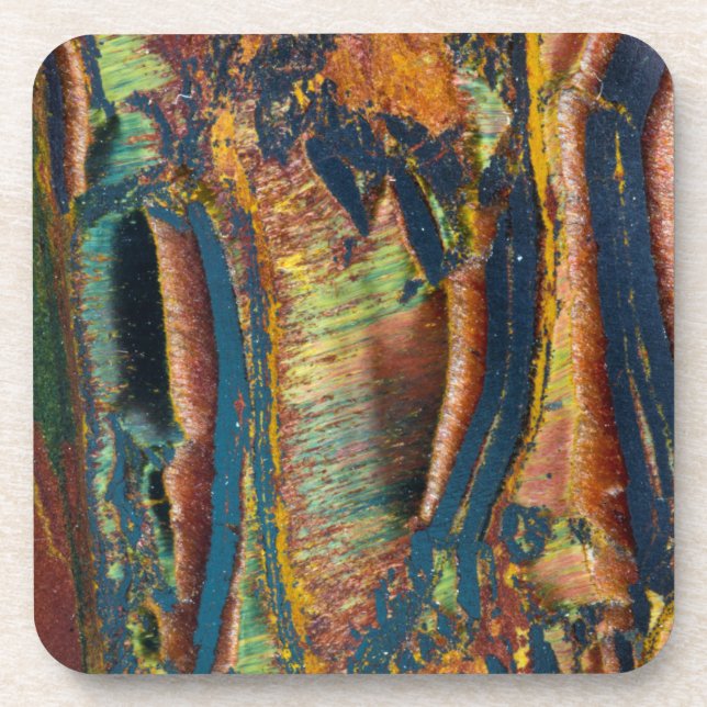 Colourful abstract of a Tiger eye Coaster (Front)