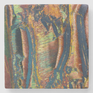 Colourful abstract of a Tiger eye Stone Coaster
