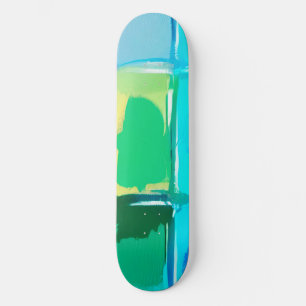 Colourful Abstract Oil Paint Block Pattern Skateboard