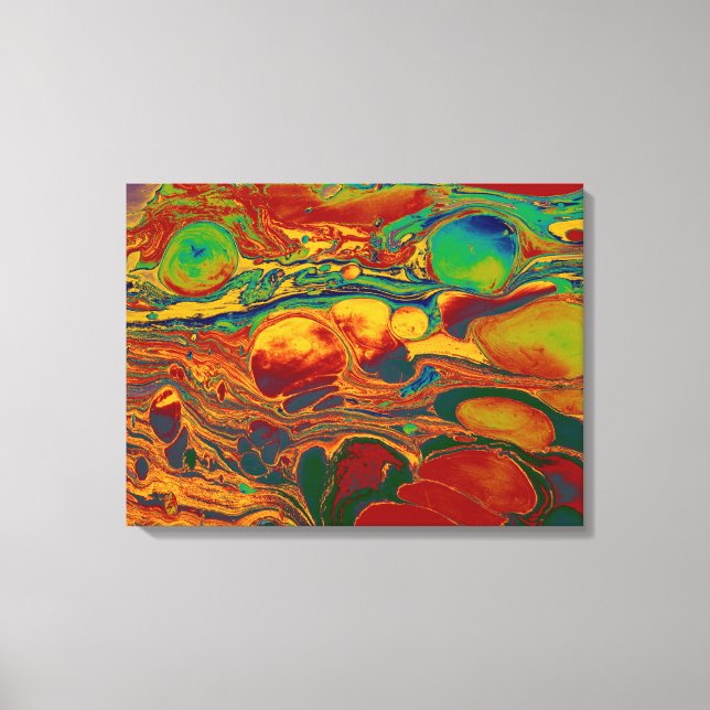 Colourful Abstract Oil Paint Pattern Art Canvas Print (Front)