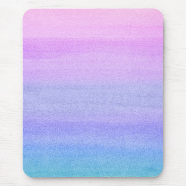 Colourful Abstract Ombre Watercolor Pattern Mouse Mat (Front)