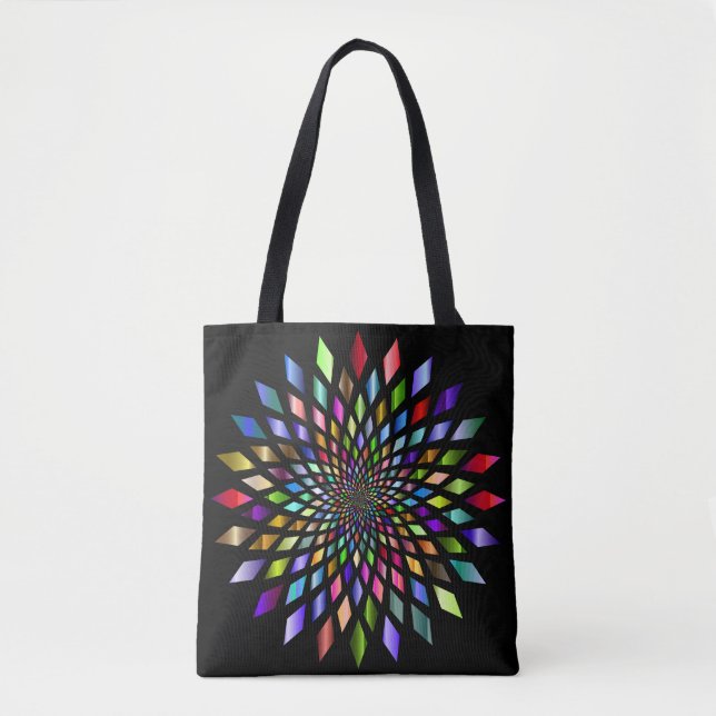 Colourful Abstract on Black Tote Bag (Front)