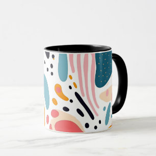 Colourful Abstract Organic Shapes Boho Pattern Mug