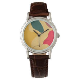Colourful abstract organic shapes modern backgroun watch