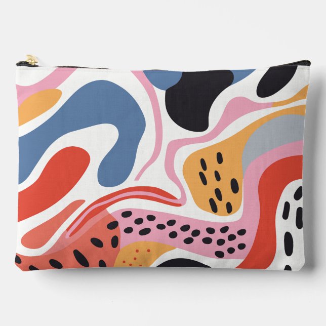 Colourful Abstract Organic Shapes Modern Pattern Accessory Pouch (Front)
